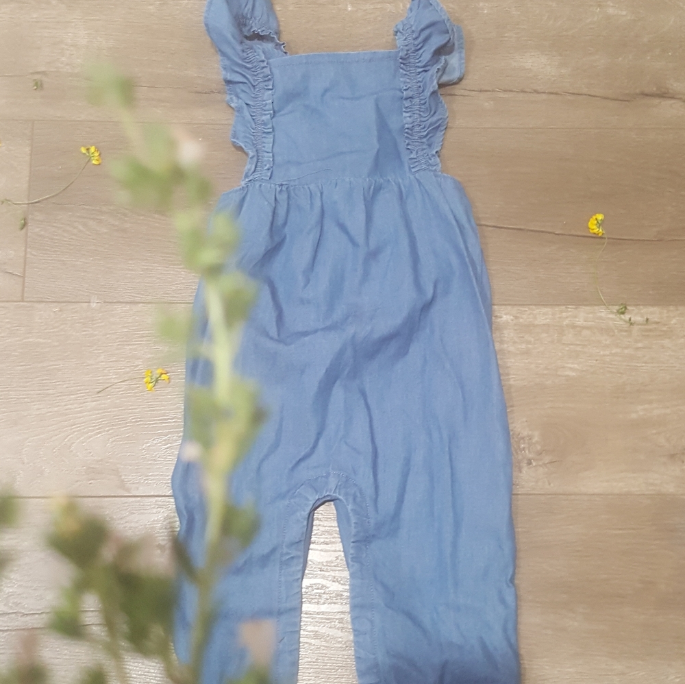 Girl's denim overall pants